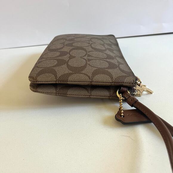 COACH NWOT Leather Double Zip & Gusset Wallet, Signature, Brown - Picture 7 of 12